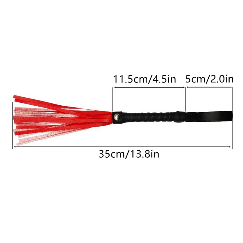 1 Unidade Chicote de Couro PU de Alta Qualidade para Equitação, Flogger para Festa, Algemas de Mão, Chicote de Equitação Preto Queen