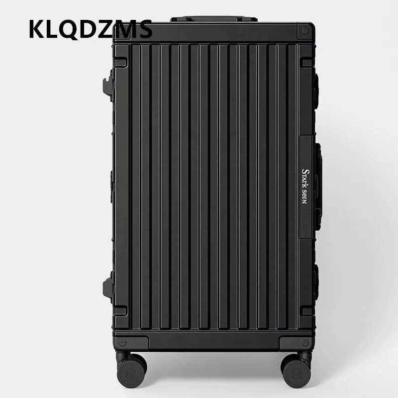 KLQDZMS High Quality Suitcase Aluminum Frame Boarding Box Large Capacity Trolley Case Thickened 20"24"26"28"30 Inch Luggage