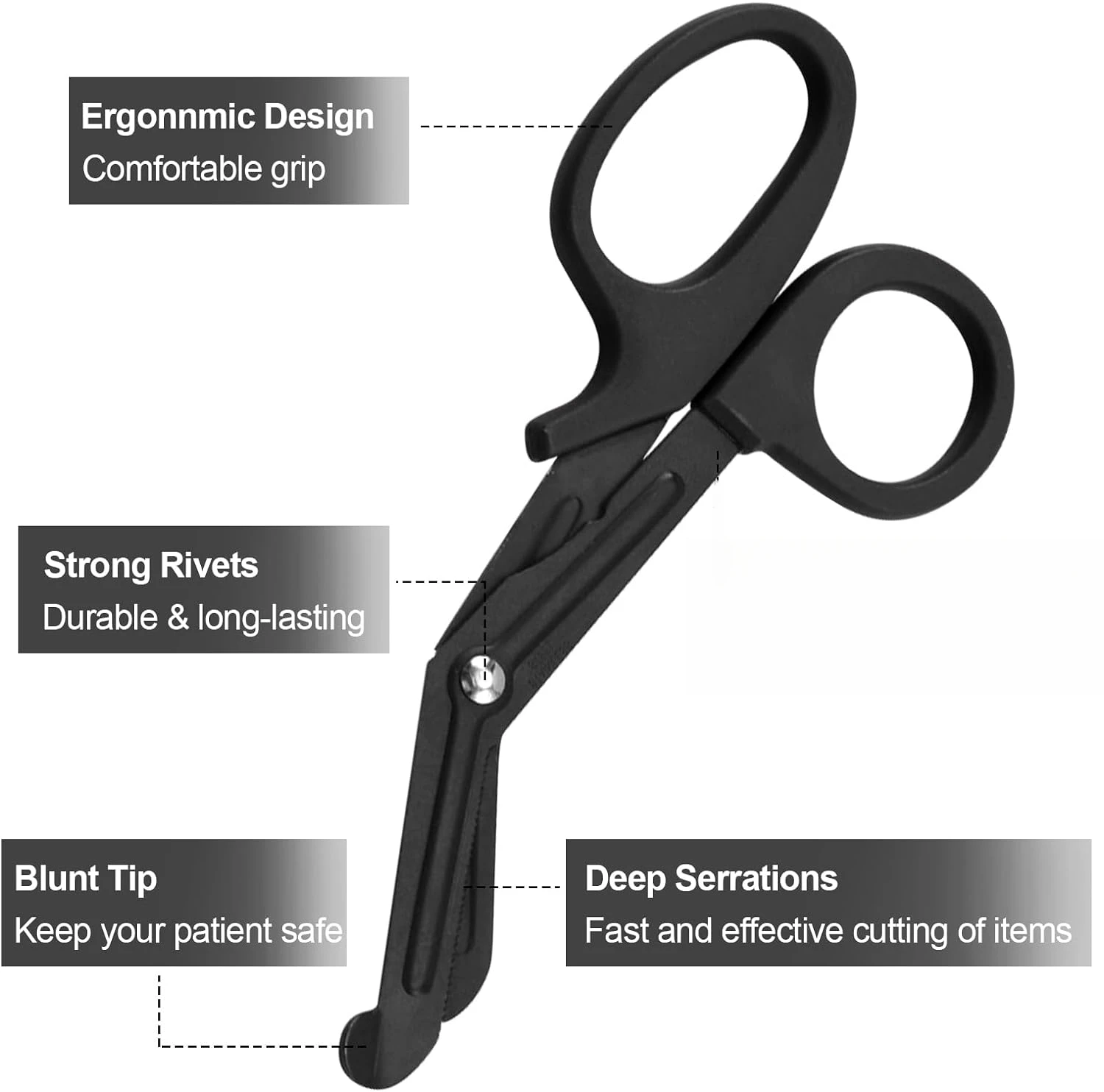 2/4 Pcs Medical Scissors and Penlights for Nurse Medical Supplies with One Medical Pen light One 6 inches Scissors Trauma Shears view 3