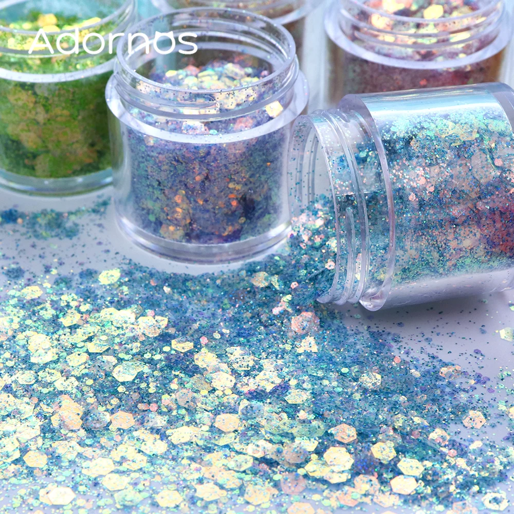 Mermaid Iridescent Sequins Epoxy Resin Filling Sparkly Chunky Glitter Flakes Silicone Molds Filler DIY Jewelry Making Materials