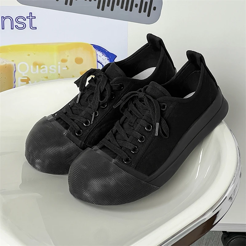 2024 Summer New Men Sneakers Fashion Big Head Canvas Shoes Trend Concise Women Casual Shoes Comfortable Soft Walking Sneakers