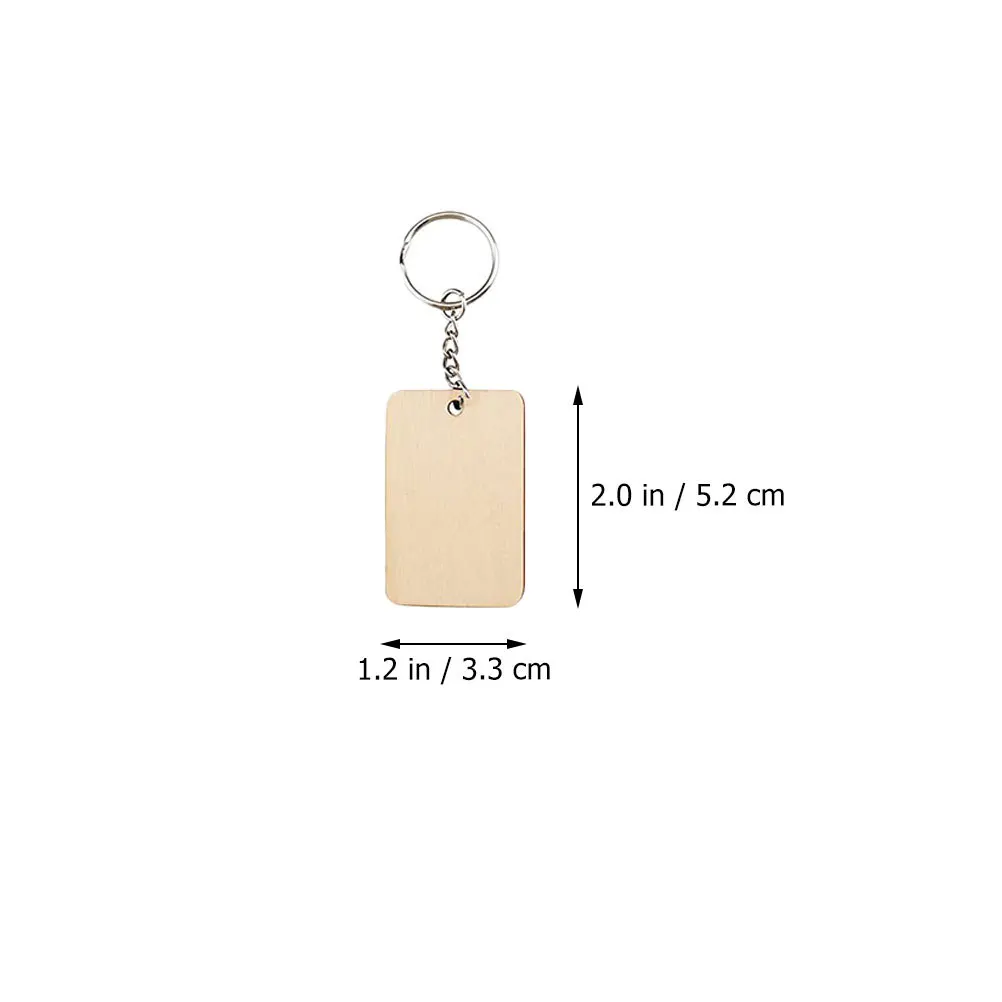 60 قطعة المفاتيح قلادة فارغة خشبية DIY بها بنفسك بسيطة الاطفال لوازم الحرفية لتقوم بها بنفسك كيرينغ اكسسوارات الديكور قلادة كيرينغ فارغة #4