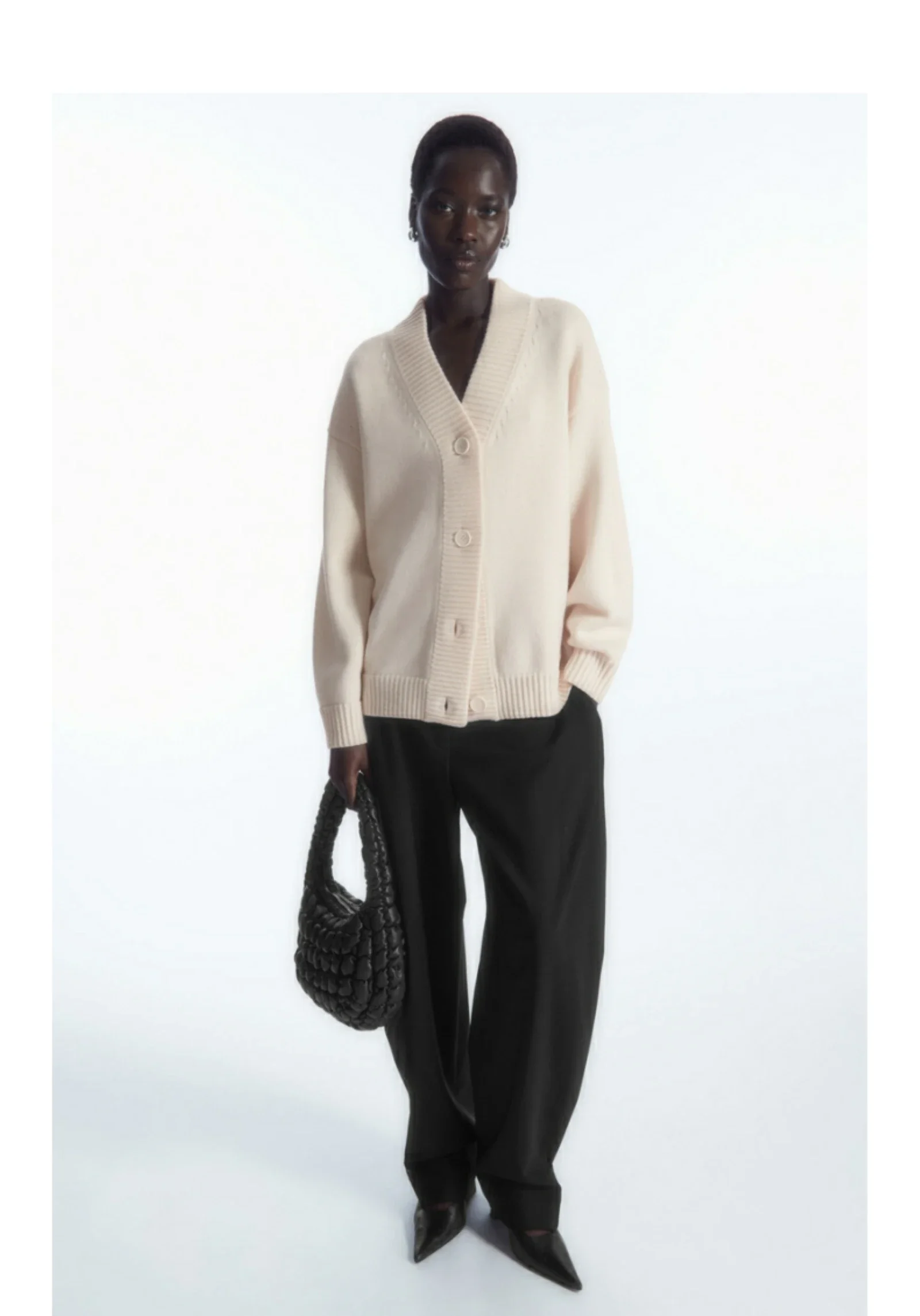 Ethereal Costume 2025 YAZHIMEI winter new style of Women's casual Loose-fitting V-neck wool blend ribbed knitted cardigan