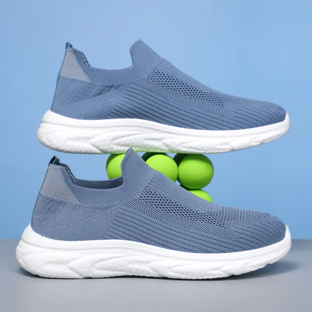 

Men's Fly-woven Mesh Casual Sneakers Unisex Slip on Soft Sole Light Running Sports Shoes Chunky Hiking Casuals Zapatillas Hombre