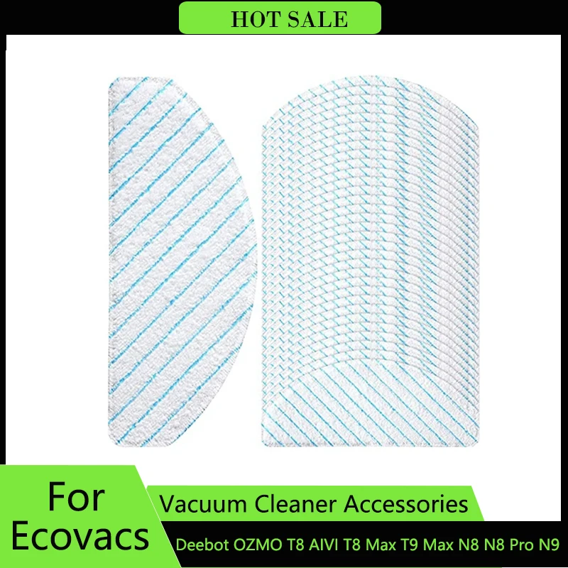 50Pcs Disposable Strong Rag Mop Cloths Pads For Ecovacs Deebot OZMO T8 AIVI T8 Max T9 Max N8 N8 Pro N9 Vacuum Cleaner Parts