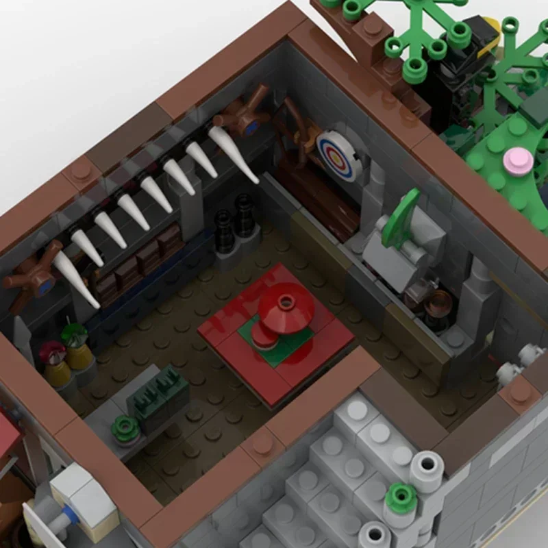 Street View Model Moc Building Bricks, Medieval Merchant's House, Technology Modular Blocks Gifts, Christmas Toys, DIY Sets Assembly