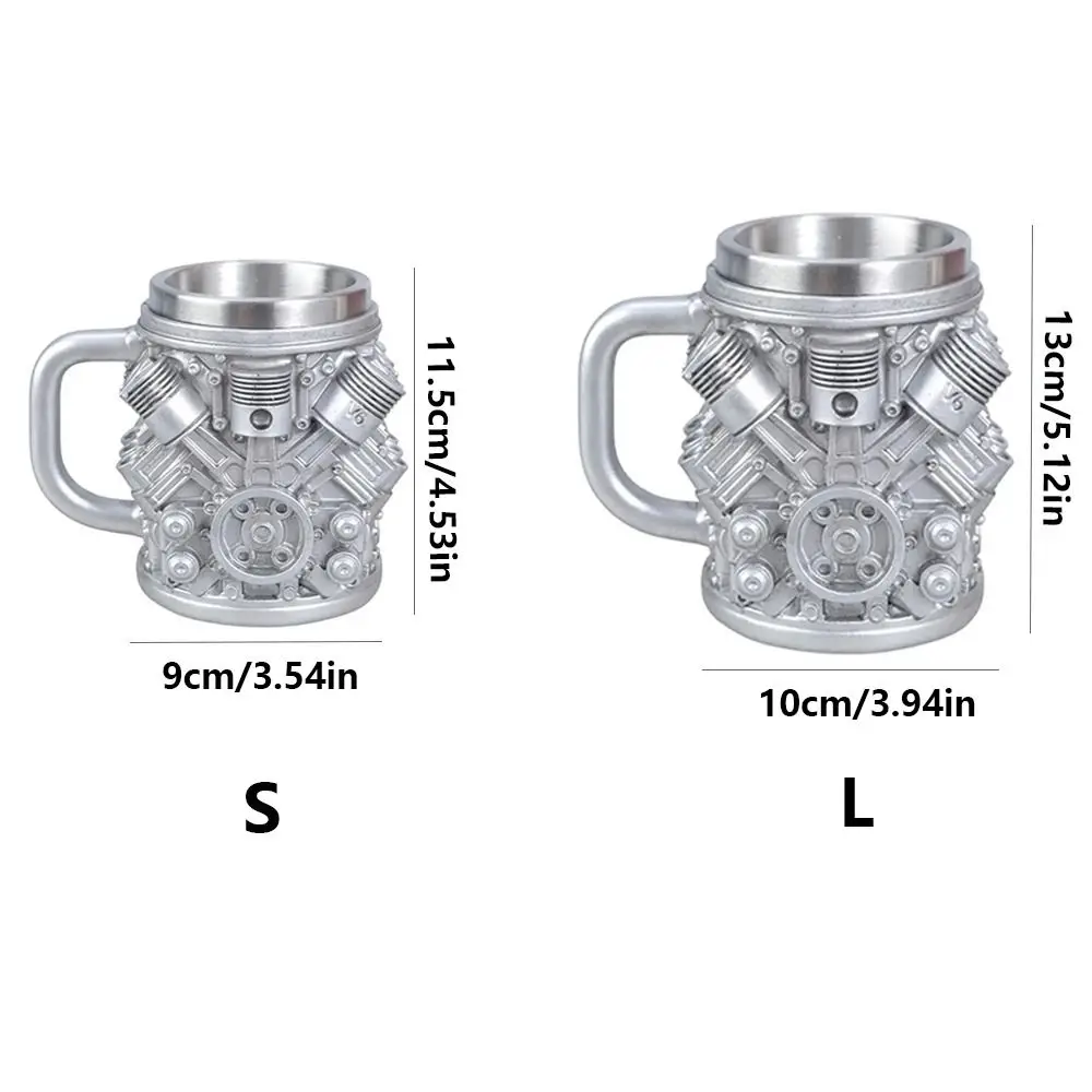 محركات السيارات المقاومة للصدأ تحت عنوان القهوة القدح المطبخ درينكوير الإبداعية V8/V6 محركات تصميم كوب ماء قابلة لإعادة الاستخدام أنيق