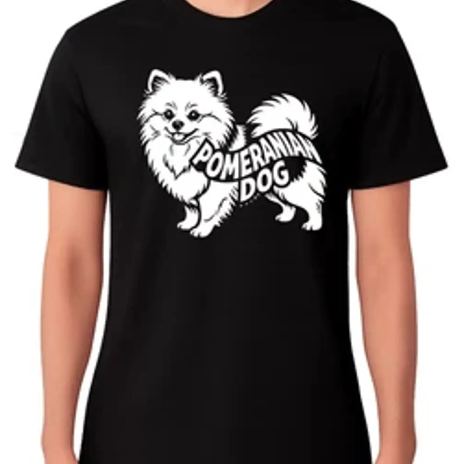 Pomeranian Dog T Shirt Cute Fluffy Cartoon  vintage Washed Unisex Top For Everyday Wear Casual Soft fashion Breathable