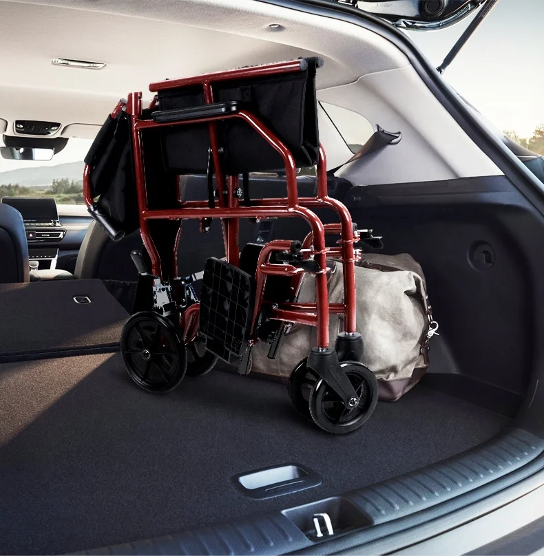

MSMT Foldable Wheelchair with Foot Holder Lightweight for Storage and Travel