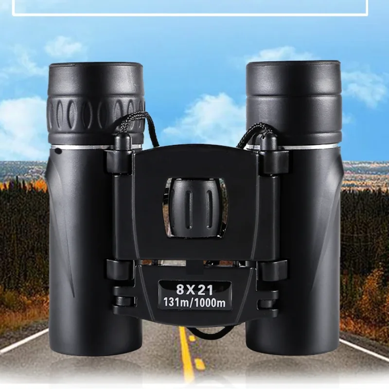 Tragbares 8X21 HD Leistungsstarkes Fernglas 2000M Langstrecken-Klapp-Mini-Teleskop mit BAK4 FMC-Optik für Camping