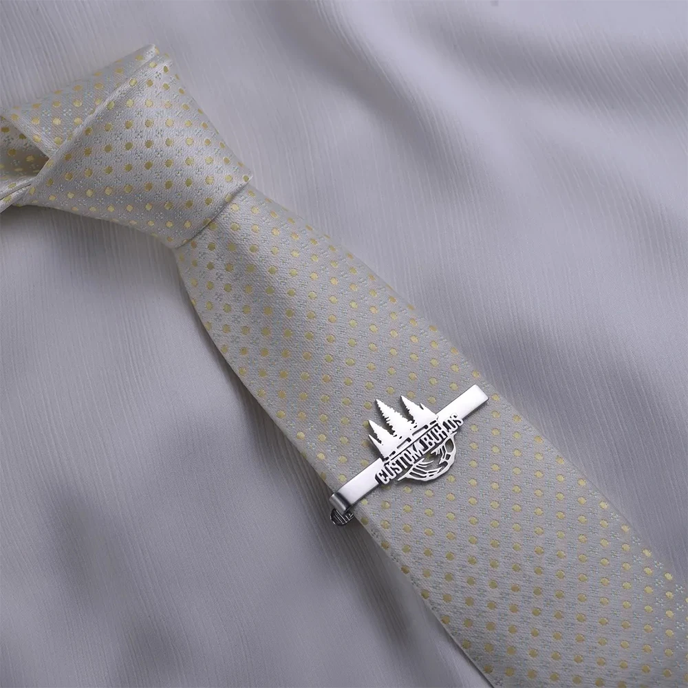 2025 new tie clip personalized gift with custom name pattern, company logo, 304 stainless steel material