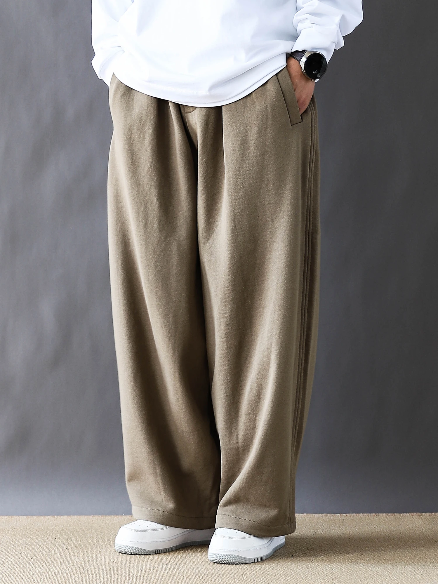 

Retro Japanese Sle Loose Wide Leg Casual Pants Neutral Harajuku Trousers Khaki Casual Pants Versatile Loose Fit Youthwear