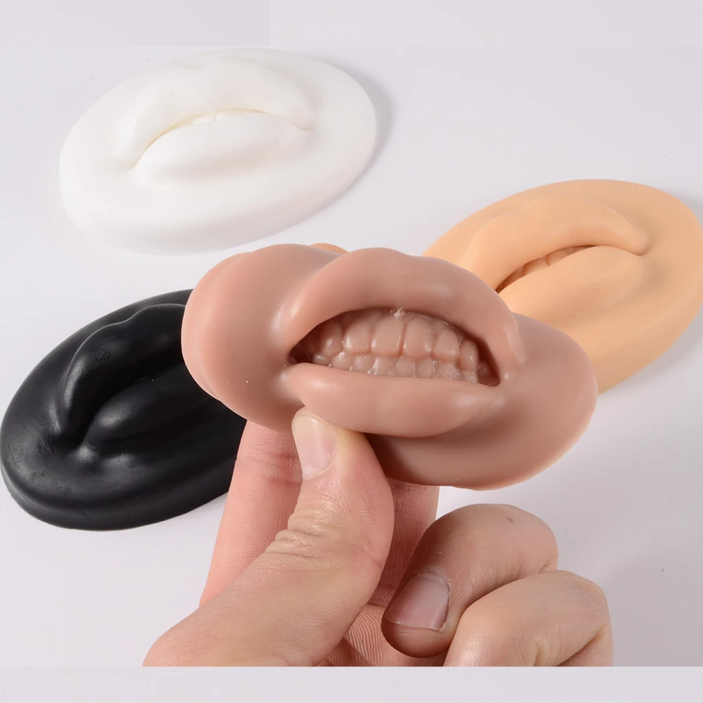 

1PC 3D Soft Silicone Flexible Lip Model Three-Dimensional Mouth For Lip Tattoo Practice Lipstick Practice Piercing Jewelry Model
