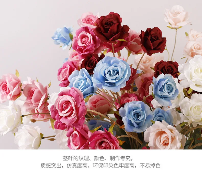 

Чайная роза 6, вилка, искусственные цветы, ветка, букет, цветочная композиция, сделай сам, свадебная вечеринка, украшение для дома, реквизит, имитация растений