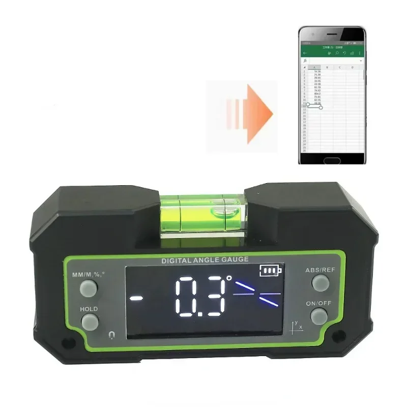 Bluetooth Level Inclinometer Dual Axis Digital Protractor Measuring Angle Ruler Rechargable magnetic Level Box 0.1 Degree