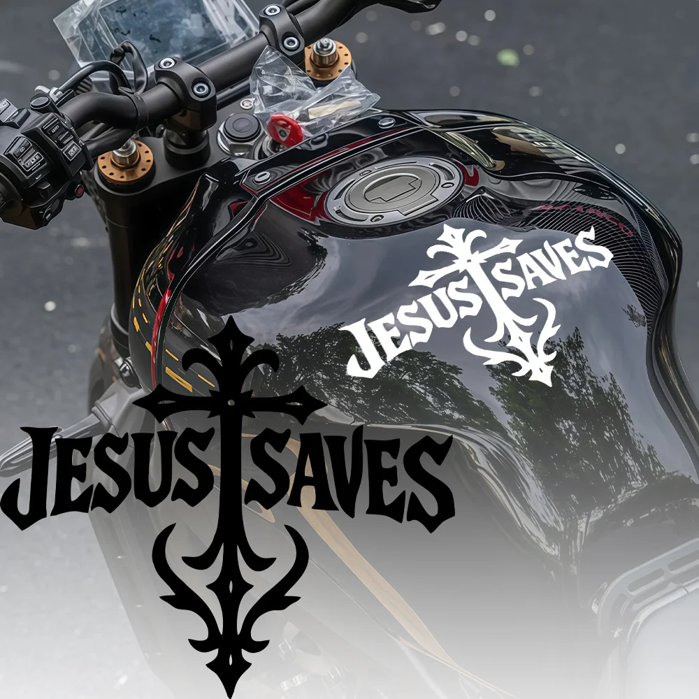 

Gas Tanks, Windows, Christian Religious Gothic Cross Motorcycle Stickers, Self-Adhesive Vinyl Stickers, Applies to Fairings