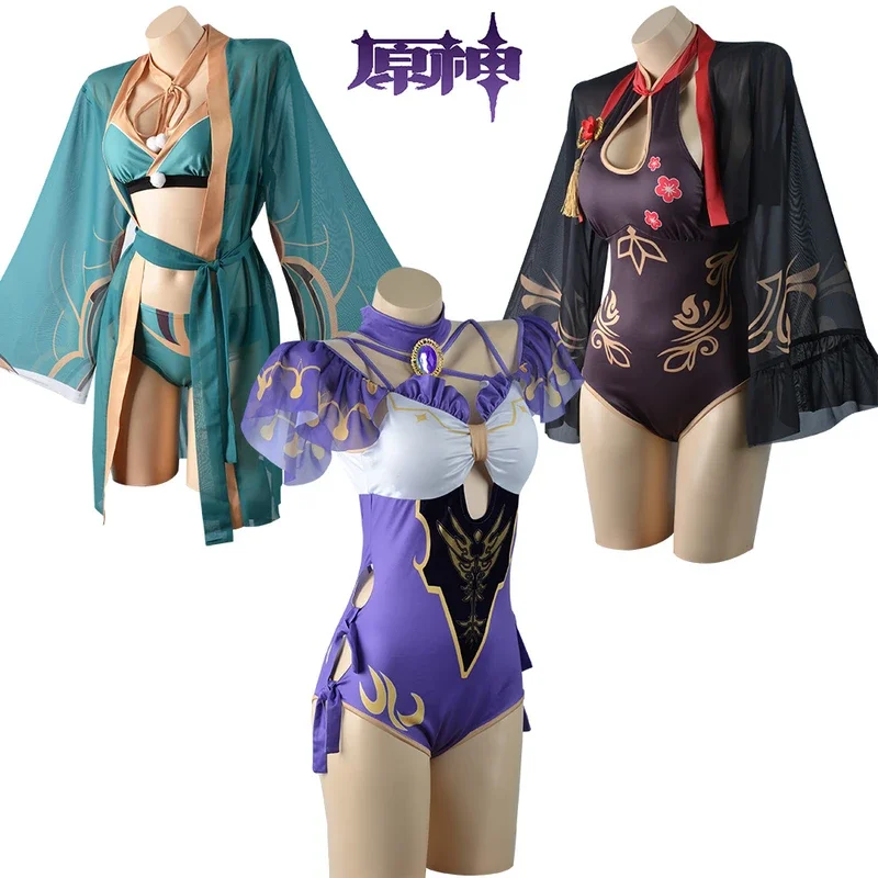 Genshin Impact Walnut Hina Lisa Cosplay Costume Uniform Cosplay Anime Sexy Swimsuit Halloween Costume Female Game Wendi Style