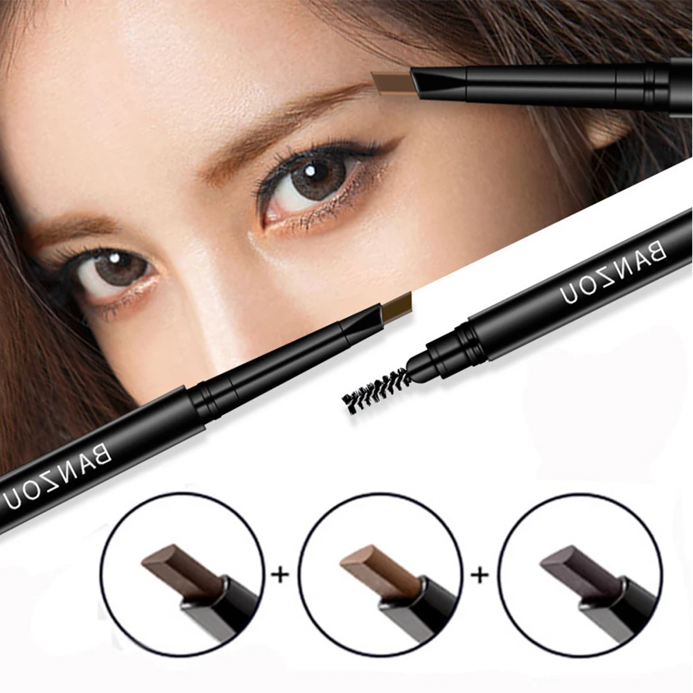 6 Color Natural Makeup Double Head Super Fine Eyebrow Pencil Waterproof Lasting Eyes Black Brown Make Rotatable Up Pen