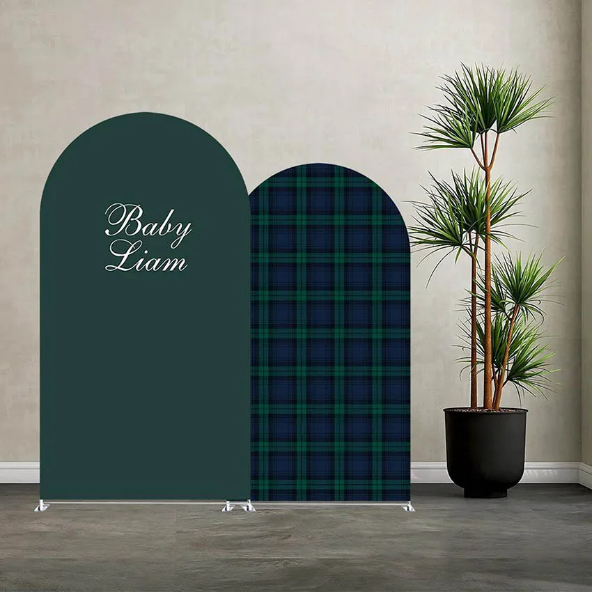 Mehofond مخصص 2-الجانب الأخضر الترتان الدب موضوع الأولاد حفلة عيد ميلاد غطاء استحمام الطفل كيارا قوس جدار خلفية ديكور خلفية #1