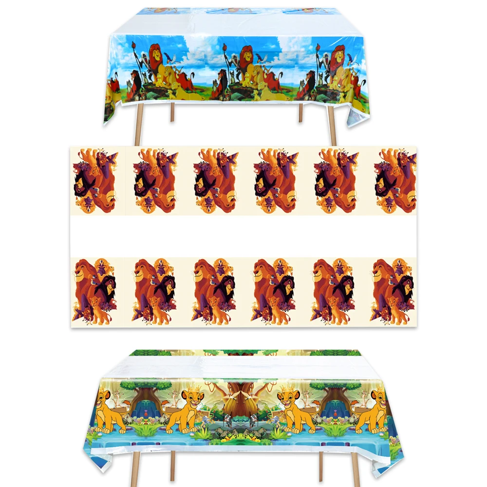 

1pcs/lot Disney The Lion King Tablecloth Happy Birthday Supplies Decorations Tablecover Baby Shower christmas Plastic Tableware