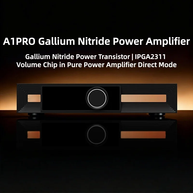 A1pro Gallium Nitride Power Amplifier PGA2311 RCA 160Wx2 Stereo 400W Mono Volume Control XLR 109dB SNR High-Fidelity Performance