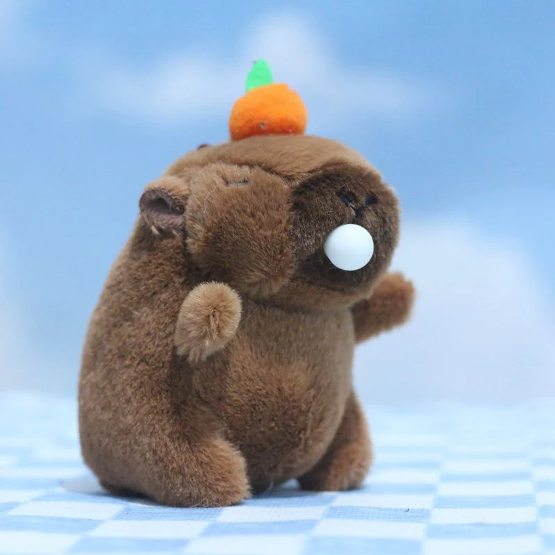 Pendentif en peluche Bubble Blowing Capybara, sac de beurre, porte-clés cadeau, 1PC