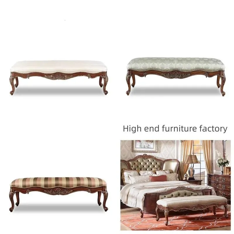 French Solid Wood Bedroom Bedside Stool Hotel Villa Customizable Furniture Factory Direct Sales