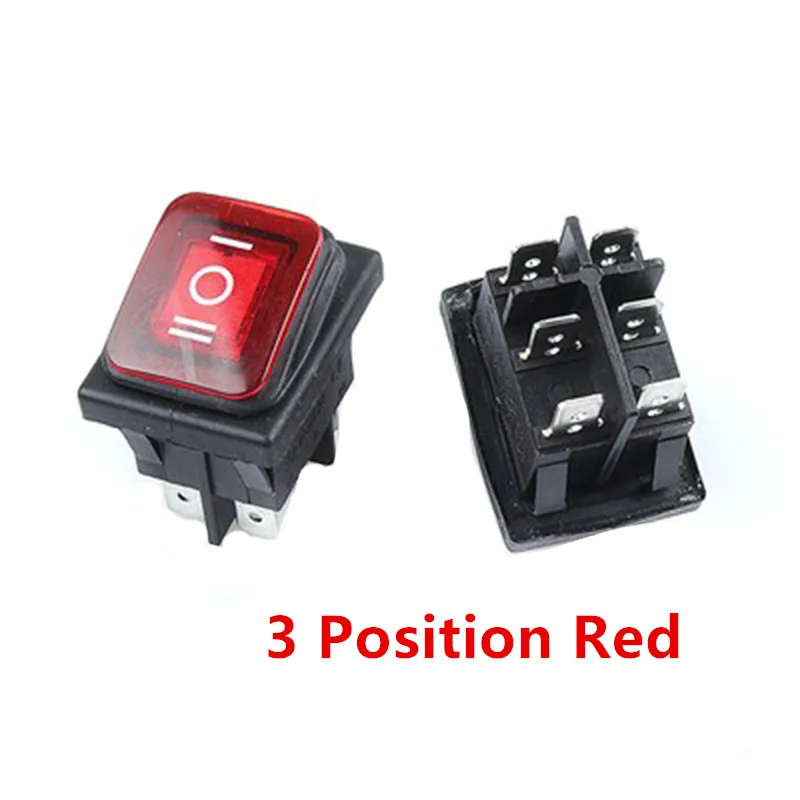 ON-OFF-ON ON-OFF 4/6 Pins 16A 20A 125V 250V AC Car Boat Led Light Rocker Toggle Switch Latching Waterproof Three Positions