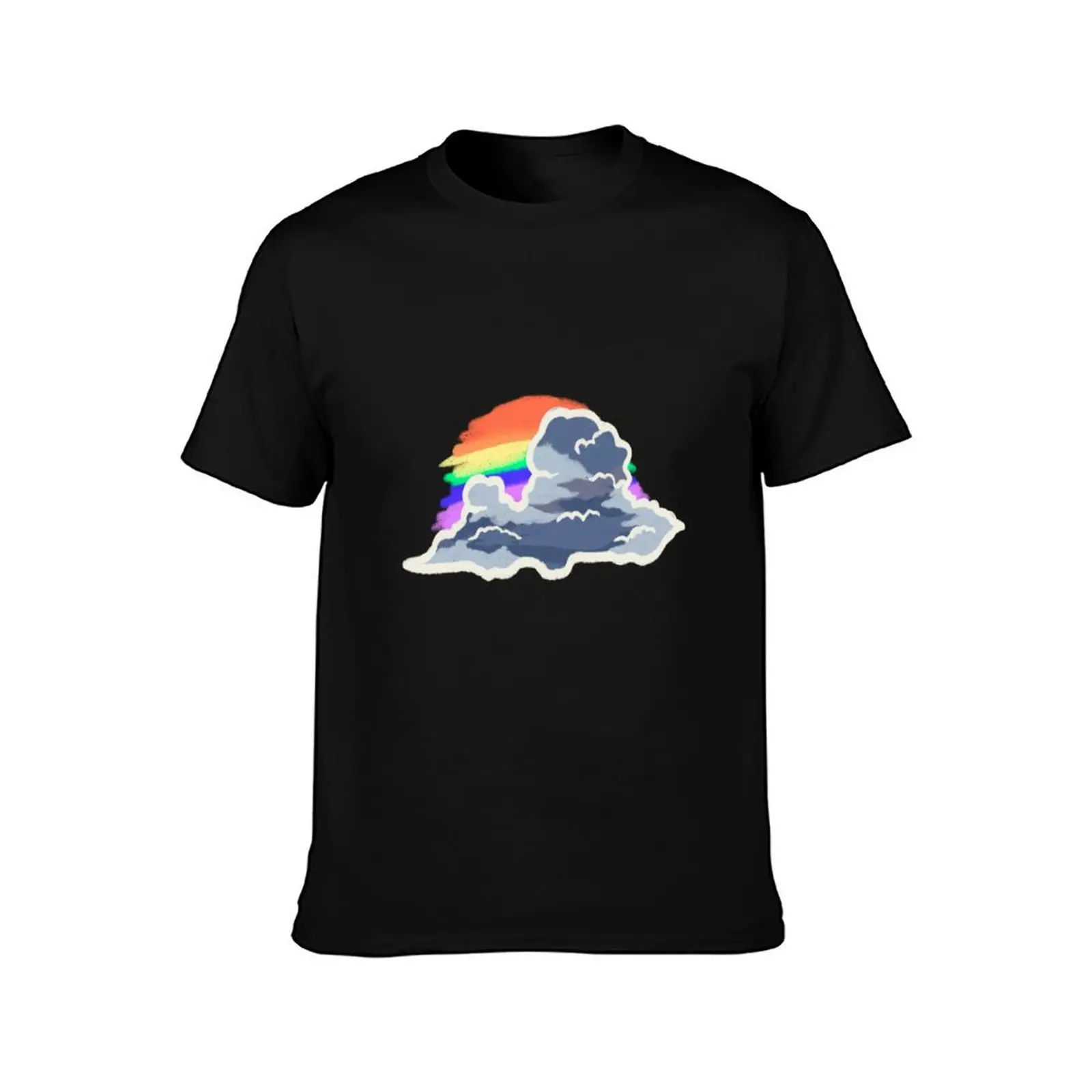 Iridescent pileus cloud art brush T-Shirt Summer Casual Cotton Tee Oversized Streetwear Tops Vintage Graphic Print