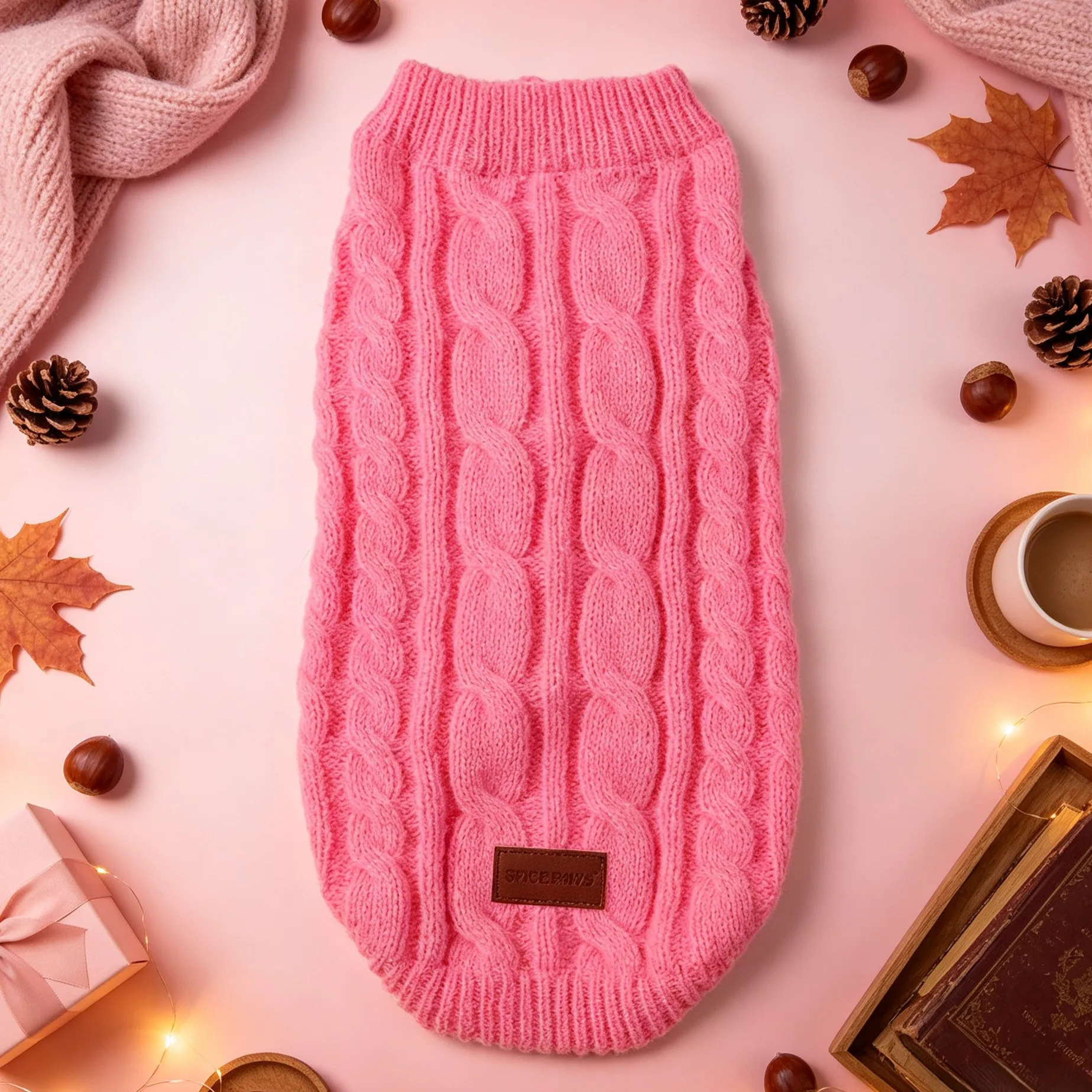 Hundepullover, gestrickte Weste für Haustiere, geflochtene Hundekleidung im Stil von „Fried Dough Twists“, warmer Mantel für Haustiere für Herbst und Winter, Kleidung für kleine Hunde. – Detail 18