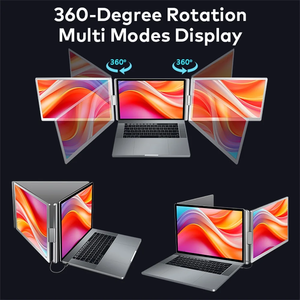 Dual-Screen Display Office Portable Monitor FHD Backlit Notebook Sub-Screen Dual Triple Screen Extender Compatible with All PC
