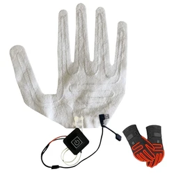 5V USB Heated Gloves Winter Warm Five-Finger Gloves Heating Pad Electric Heating Glove Heating Sheet (Random Wire Color )