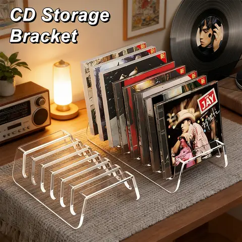 Multi-Purpose Clear Display Stand Tiered Organizer for CDs Albums, Makeup Books, Saves Space and Keeps Items Accessible and Tidy