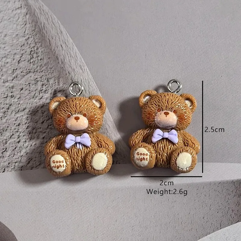 10Pcs Kawaii Mixed Animal Resin Charms Cute Penguin Bear Cat Rabbit Dog Pendant Accessories for DIY Earring Jewelry view 6