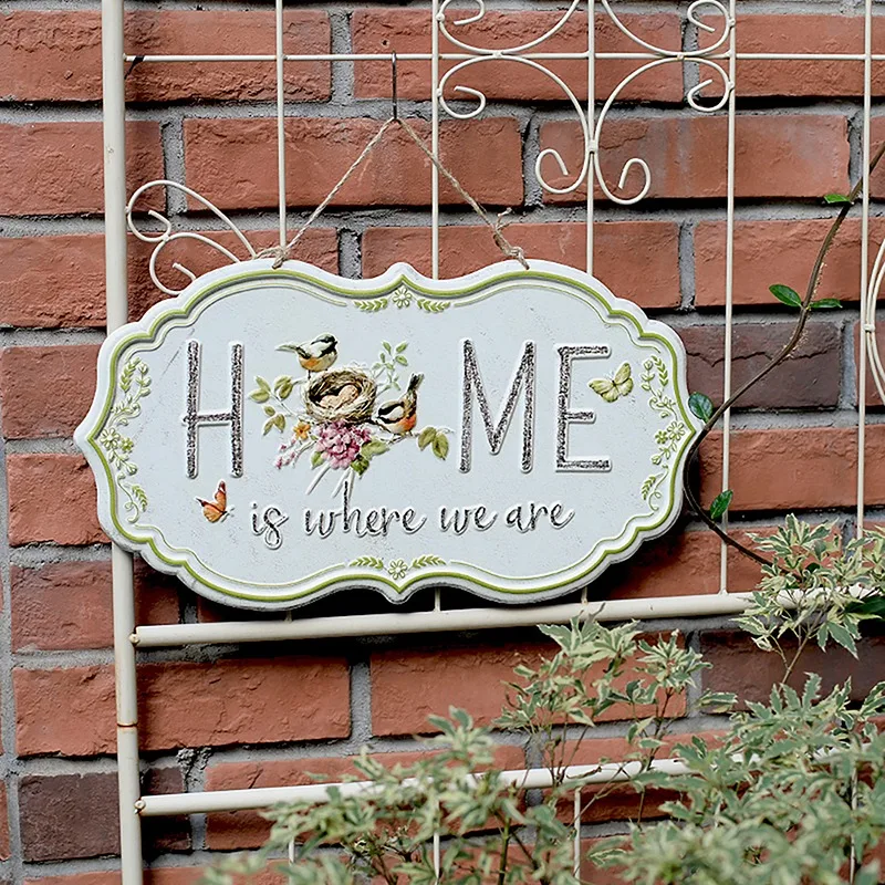 Garden decoration listing wrought iron door number Outdoor wall decoration pendant European welcome sign Inspirational slogan li