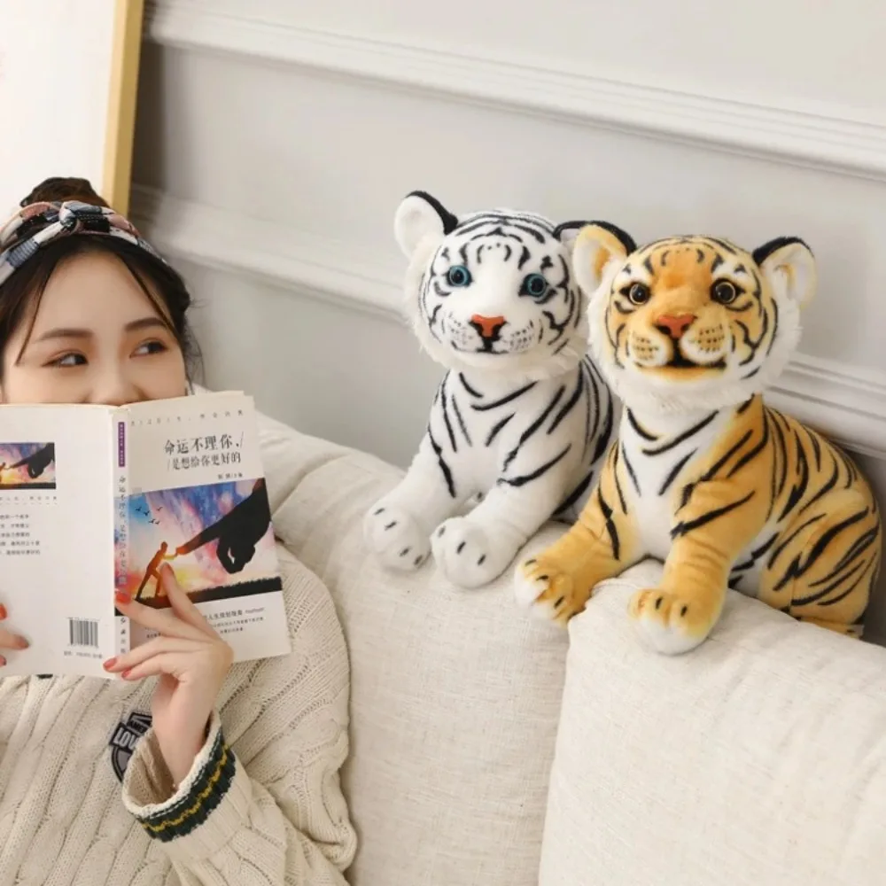 Soft Simulation Baby Tiger Plush Toy Plush Tiger Wild Animal Tiger Plush Doll Dolls White Yellow Simulation Tiger Stuffed Toy