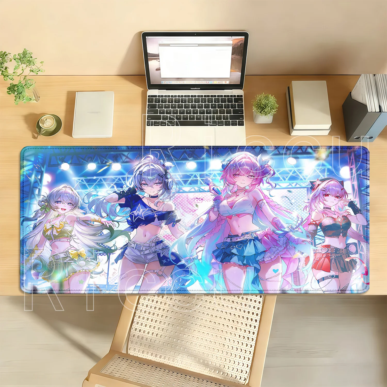 PC Gaming HSR Silver Wolf LV.999 Mousepad Honkai Star Rail Keyboard Non-slip Base Mouse Pad Office HD Printing Overlock Desk Mat