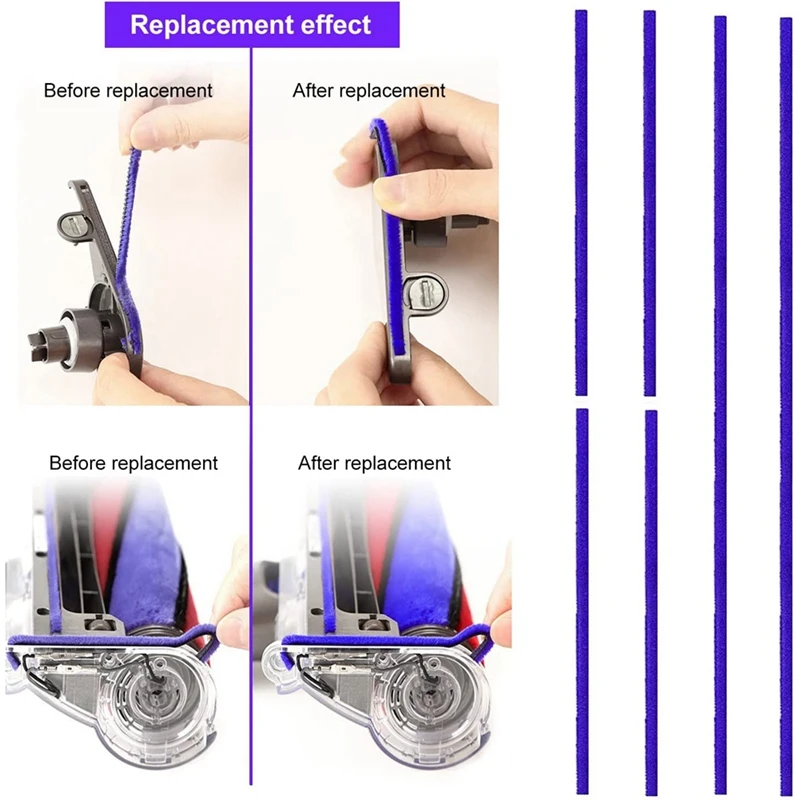 Promocja! Zestaw szczotek do Dyson V6 V7 V8 V10 V11, akcesoria do miękkich rolek, z 6 paskami filcowymi, czyszczenie i usuwanie pyłu