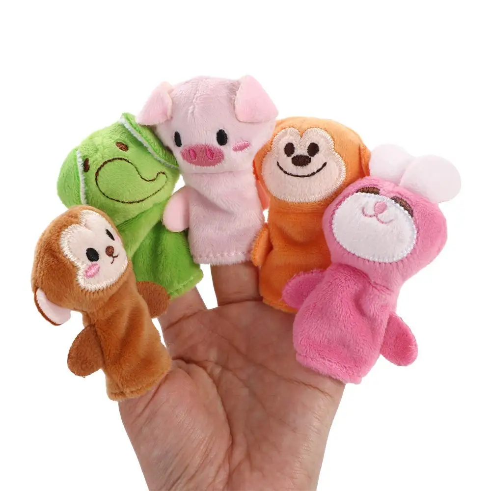 Cartoon Parent-Child Children's Hand Puppet Monkey Dog Animal Puppet Elephant Bear Finger Puppet Bedtime Story Telling