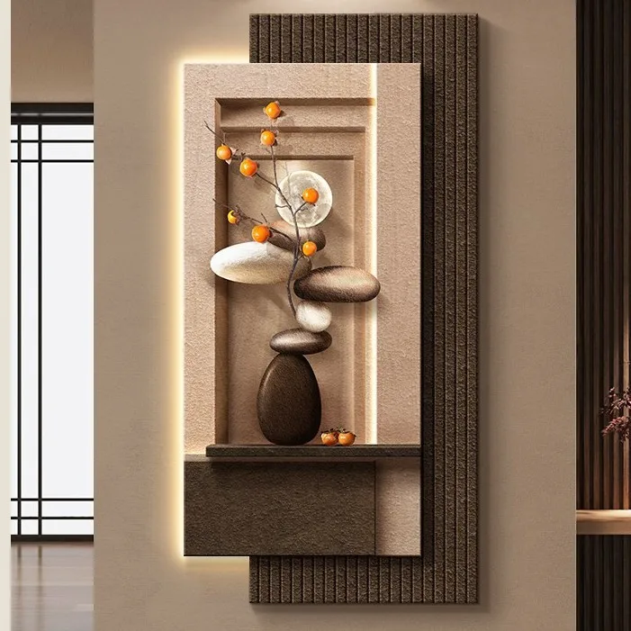 

Wabi-sabi windstone to run the entrance decorative painting three-dimensional wall decoration mural high-end hanging painting