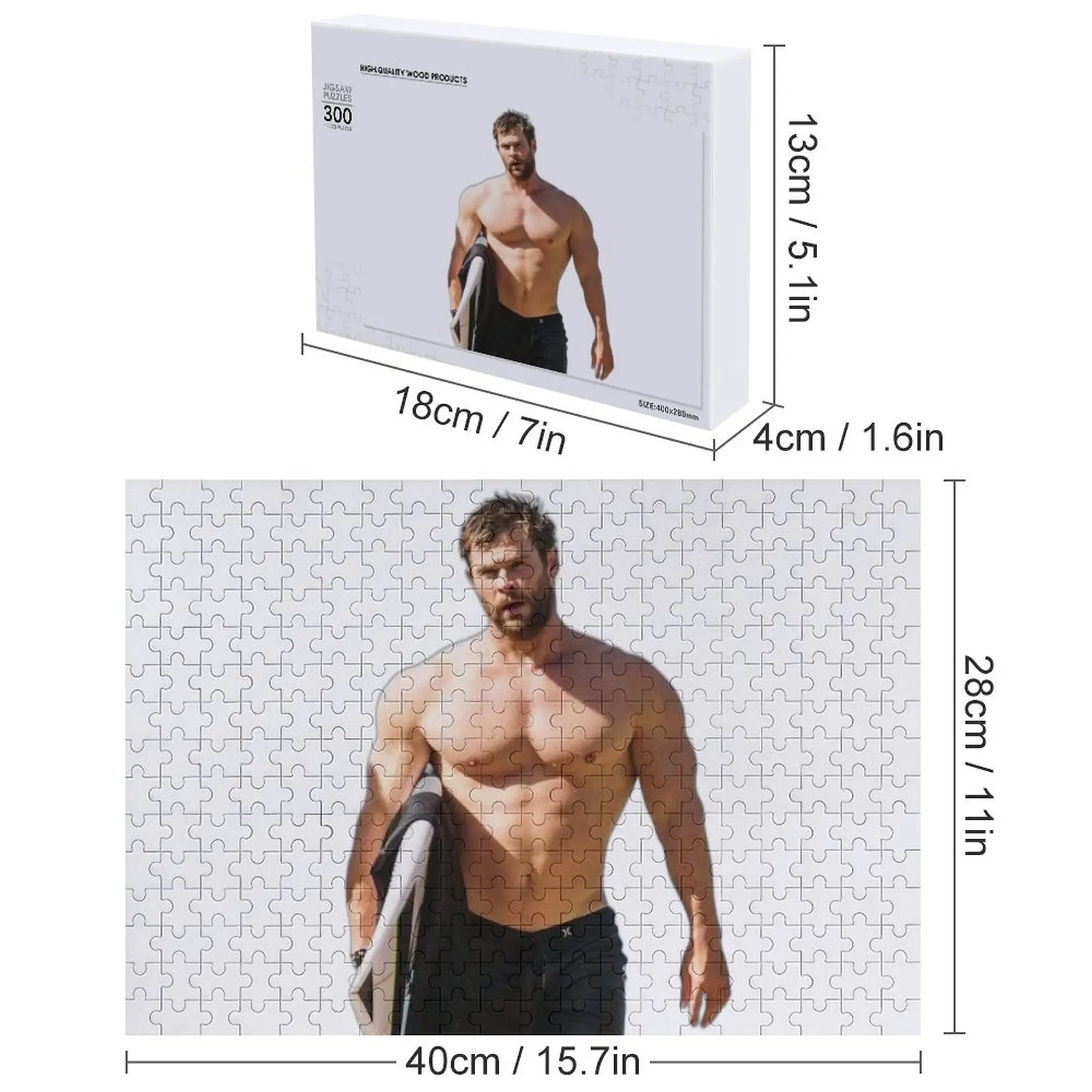 คริส เฮมส์เวิร์ธ ซิกซ์แพ็คจิ๊กซอว์พัซเซิลของเล่นนวนิยายสำหรับเด็กปี 2022 ปรับแต่งสำหรับเด็กปริศนา