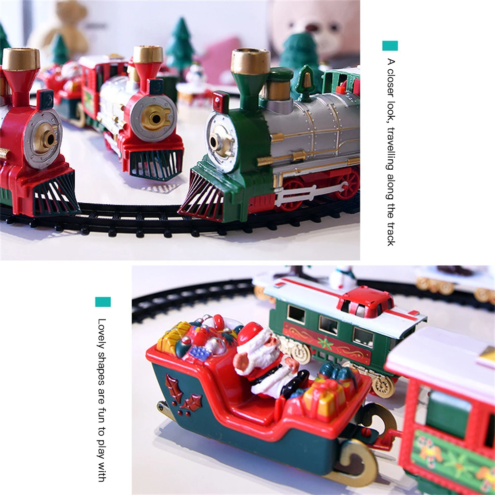 Boxed Electric Rail Small Train Plastic Rail Car Train Track With Light Sound Electric Toy Christmas Children's Train  Toys B067