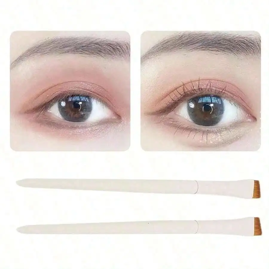 Juego de pinceles de cerámica para delineador de ojos y cejas, color blanco, de nailon, sin fragancia, adecuado para todo tipo de piel, elección ideal, 1 ud.
