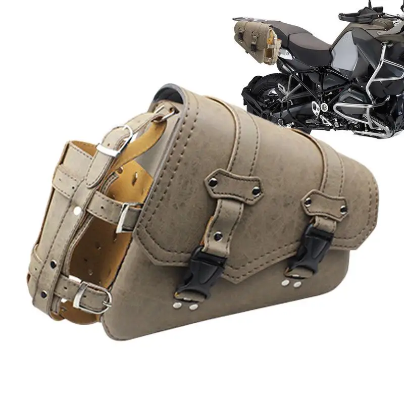 Waterproof Motorcycle Side Bag Motorbike Saddle Bag Storage Side Motorcycle Pouch Leather Motorbike Saddle Bags Daily Organizer