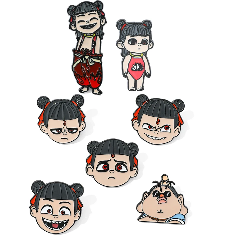 

China Anime Cartoon Nezha metal badge,enamel pin,enamelled brooch clothing accessories,Anime Pins Holiday gifts