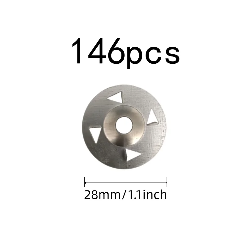 146 pcs 28mm Iron Tile Washers, Four Claw Anti-Slip Design for Wall Construction, Multipurpose, Versatile