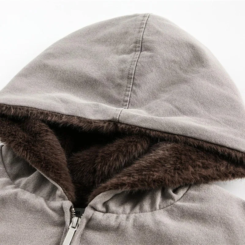 جواكت شتوية للرجال معاطف باركاس دافئة سميكة من القطيفة سترات مبطنة كبيرة الحجم ملابس خروج هاراجوكو هيب هوب ملابس خارجية #6