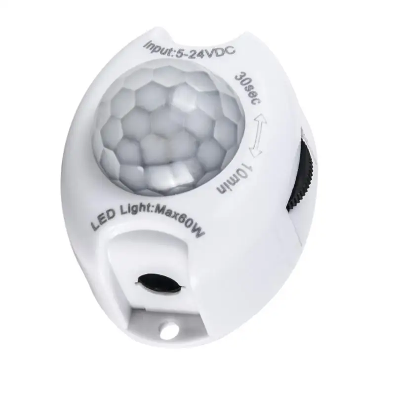 Sensor de movimiento de 12V, interruptor de luz, del cuerpo humano temporizador activado, Detector de movimiento automático, tira de luz LED de encendido y apagado, Sensor de movimiento PIR