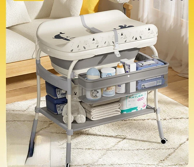 

Hot SalesDiaper Table Mobile Crib Massage Nursing Table Newborn Diaper Changing Touch Bathing Multi-function