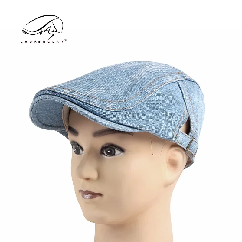 Denim Newsboy Hats Adjustable Ivy Flat Cap Beret Gatsby Cabbie Driving Hat for Men Women Youth Teenagers Vintage